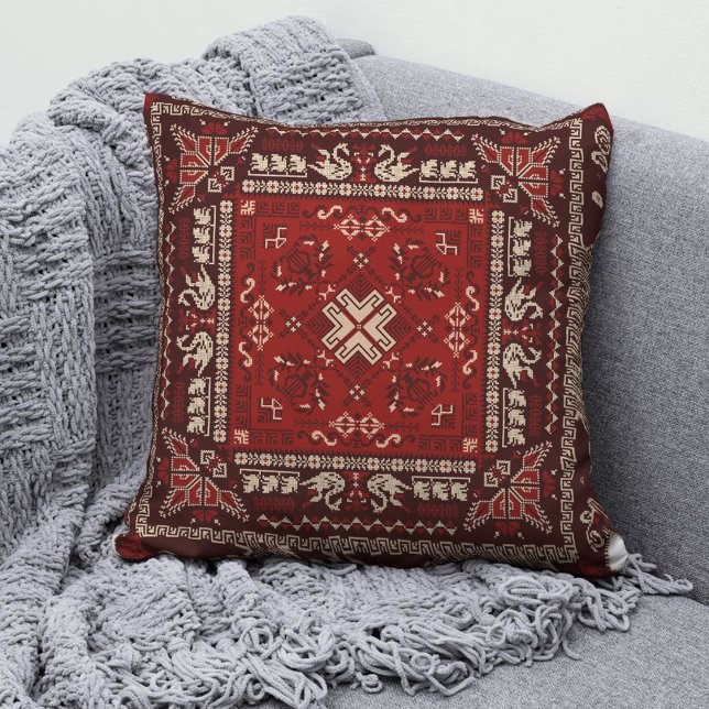Palestinian Tatreez Fashion Throw Pillow 5 (Creator Uploaded)