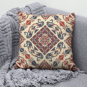 Palestinian Tatreez Fashion Throw Pillow 9