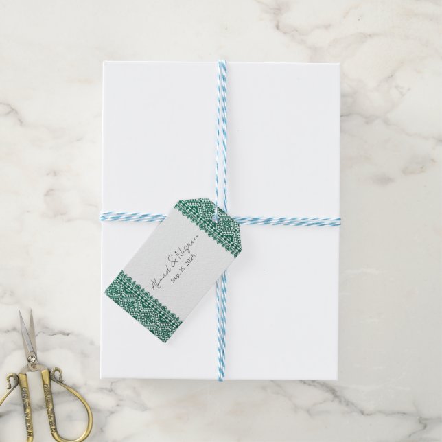 Palestinian Tatreez Print Gift Tags (With Twine)