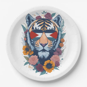 Palestinian tiger - Palestine FLAG  - Gift For Pal Paper Plate