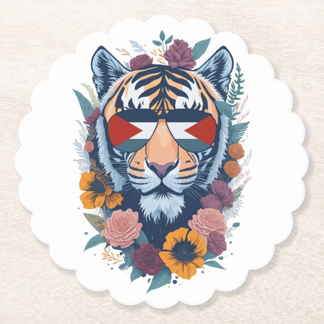 Palestinian tiger - Palestine FLAG  Paper Coaster (Front)