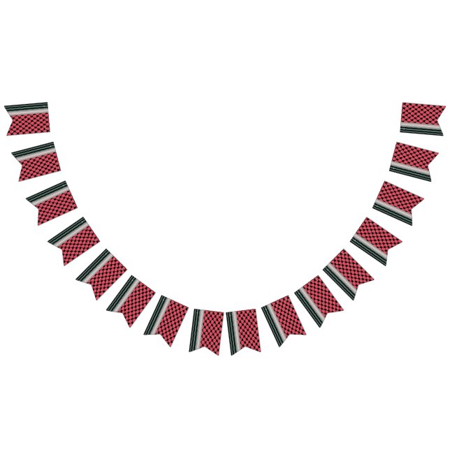 Palestinian watermelon Hatta Keffiyeh Kufiya Bunting (All)
