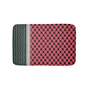 Palestinian watermelon Hatta Keffiyeh Kufiya Folk Bath Mat