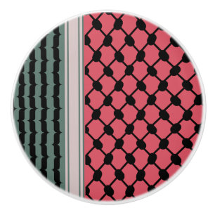 Palestinian watermelon Hatta Keffiyeh Kufiya Folk Ceramic Knob