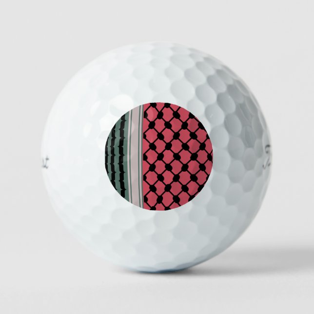 Palestinian watermelon Hatta Keffiyeh Kufiya Folk Golf Balls (Front)