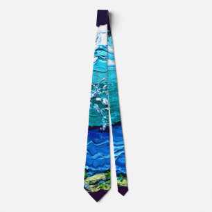 “Palette Knife Shoreline” Painting Tie