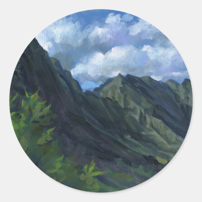 Pali Lookout, O‘ahu Classic Round Sticker (Front)