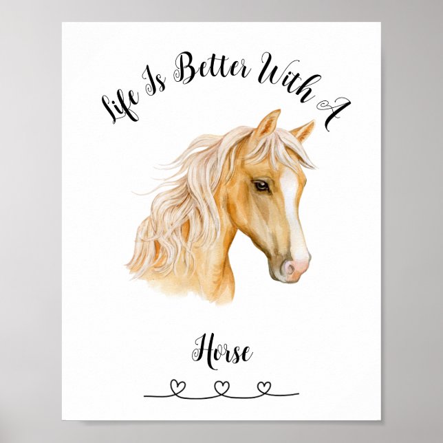 Palimino Horse Wall Art Poster  (Front)