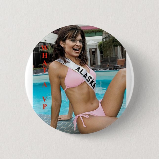 palin bikini alaska 6 cm round badge (Front)
