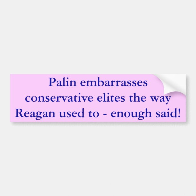 Palin Bumper Sticker (Front)