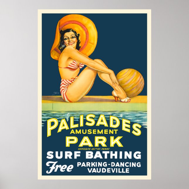 Palisades Amusement Park - Vintage 1937 Poster (Front)