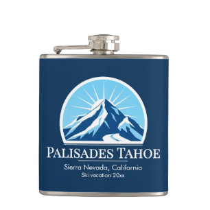 Palisades Tahoe California ski resort souvenir  Hip Flask