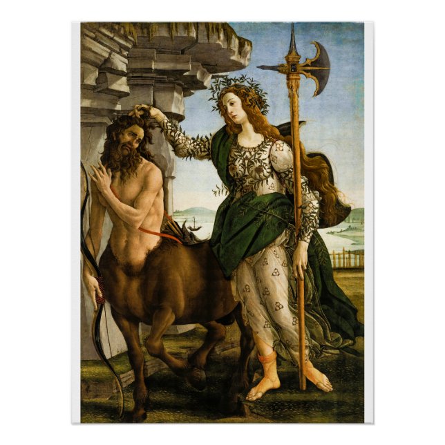 Pallas and the Centaur by Sandro Botticelli Poster (Front)