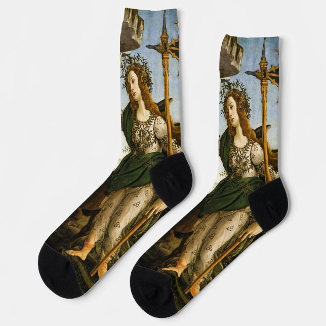 Pallas and the Centaur by Sandro Botticelli Socks (Left)
