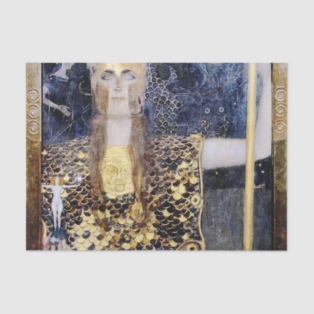 Pallas Athena by Gustav  and George Klimt,Enhanced Tissue Paper (Front)