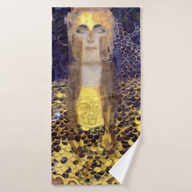 Pallas Athena, Gustav Klimt Bath Towel (Bath Towel)
