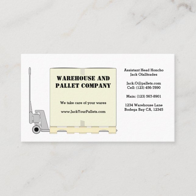 Pallet Jack Business Card (Front)