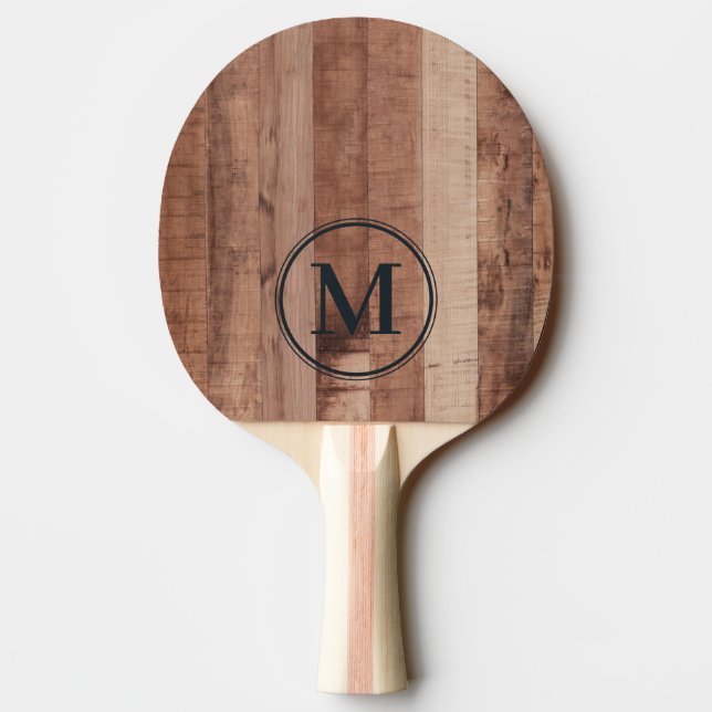 Pallet Wood Board Monogram Ping Pong Paddle (Back)
