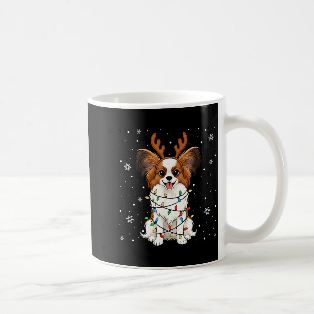 Pallon Dog Christmas Lights Reindeer Funny Xmas Do Coffee Mug (Right)