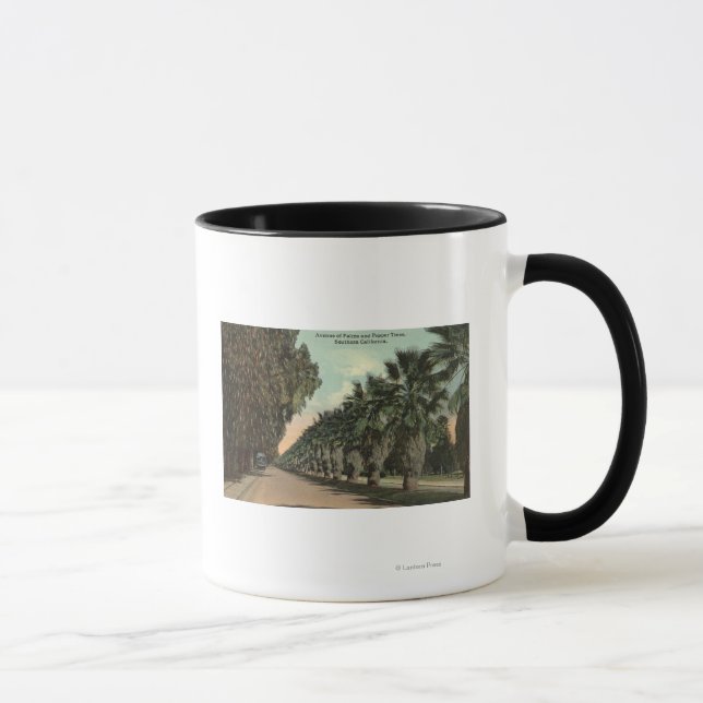 Palm and Pepper Trees Alongside Avenue Mug (Right)
