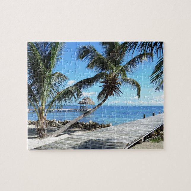 Palm and Pier in Belise Jigsaw Puzzle (Horizontal)