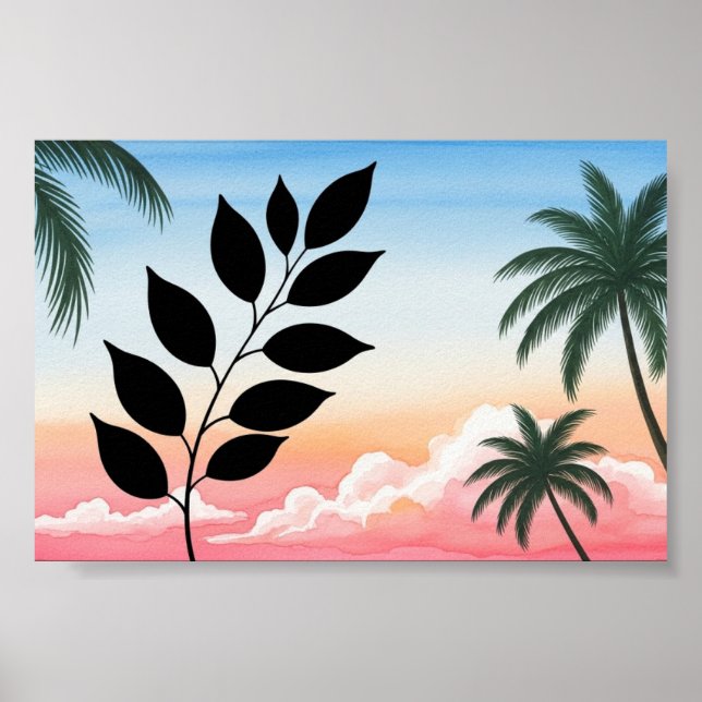 Palm and plant wall art (Front)