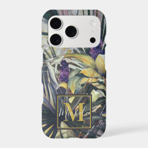 Palm and Purple Hyacinths Monogram