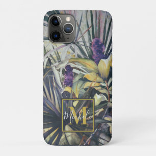 Palm and Purple Hyacinths Monogram Case-Mate iPhone Case