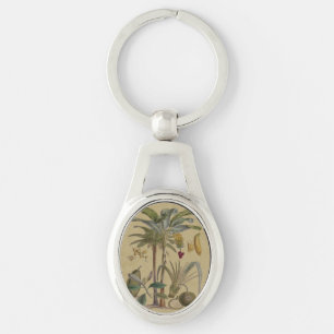 Palm Antique Tropical Fruit Botanical Art Key Ring