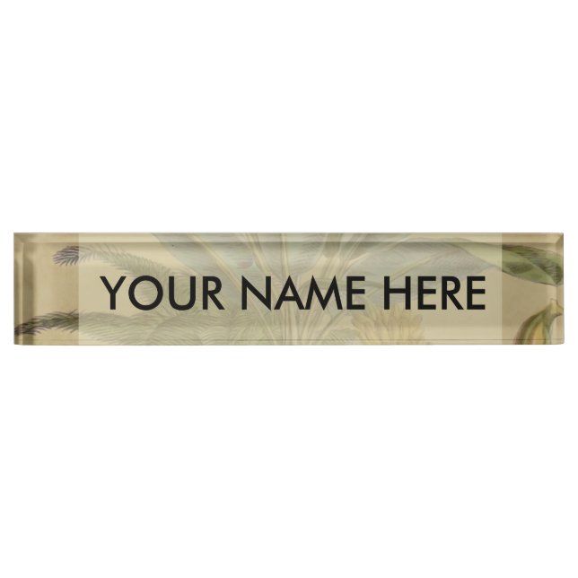 Palm Antique Tropical Fruit Botanical Art Nameplate (Front)