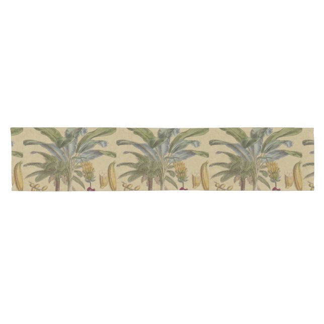 Palm Antique Tropical Fruit Botanical Art Short Table Runner (Horizontal)