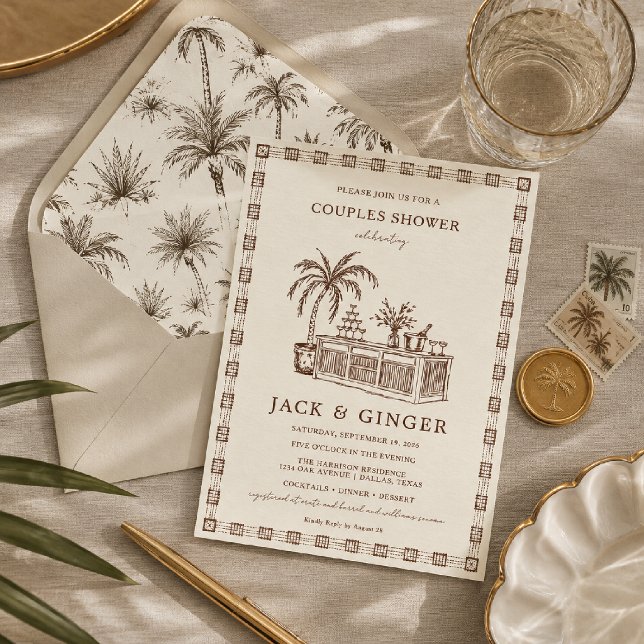 Palm Bar Couples Shower Invitation (Creator Uploaded)