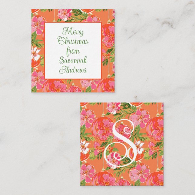 Palm Beach Christmas Ornaments Gift Enclosure Card (Front/Back)