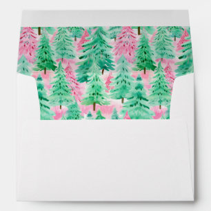 Palm Beach Christmas Pink & Green Trees Envelope