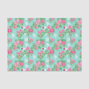 Palm Beach Christmas Watercolor Floral Ornaments Tissue Paper