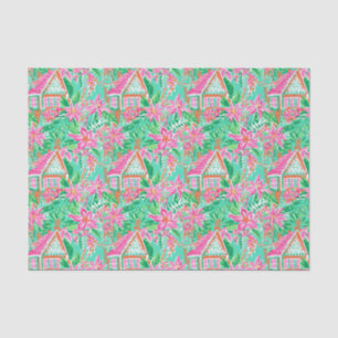 Palm Beach Christmas Watercolor Gingerbread House Tissue Paper