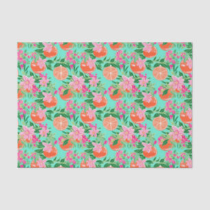 Palm Beach Christmas Watercolor Orange Ornaments Tissue Paper