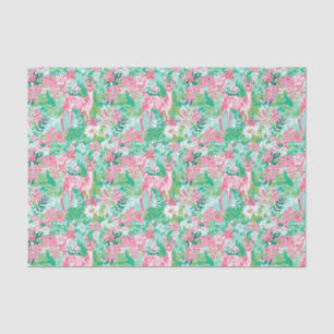 Palm Beach Christmas Watercolor Pink Reindeer Tissue Paper