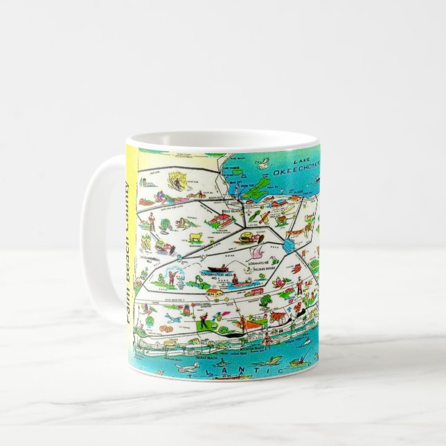 Palm Beach County Map Mug (Front Left)