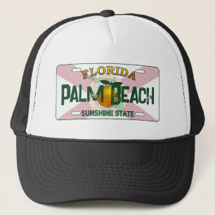 Palm Beach Florida flag license plate hat