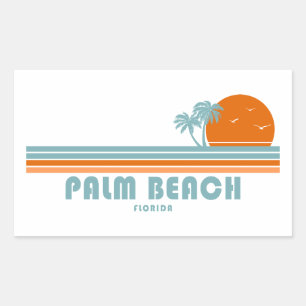 Palm Beach Florida Sun Palm Trees Rectangular Sticker