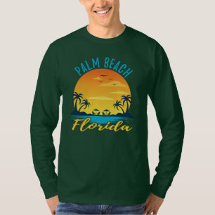 Palm Beach Florida Sunset Retro Vacation T-Shirt