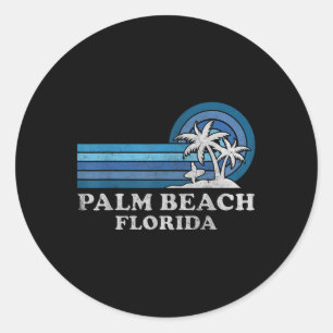 Palm Beach Florida Vintage Family Summer Vacation  Classic Round Sticker