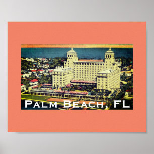 Palm Beach, Florida - Vintage Skyline Photo Poster