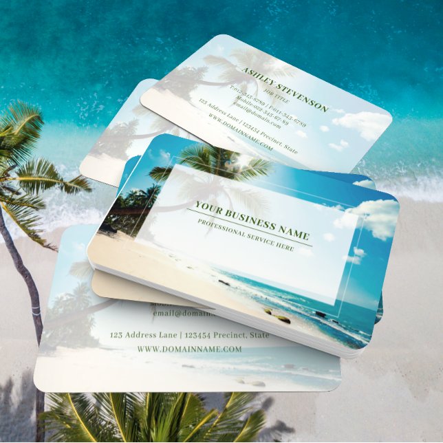 Palm Beach House Rental Travel Agent Spa Boutique Business Card (Creator Uploaded)