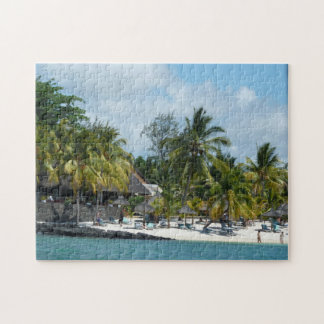 Palm beach in Mauritius Jigsaw Puzzle