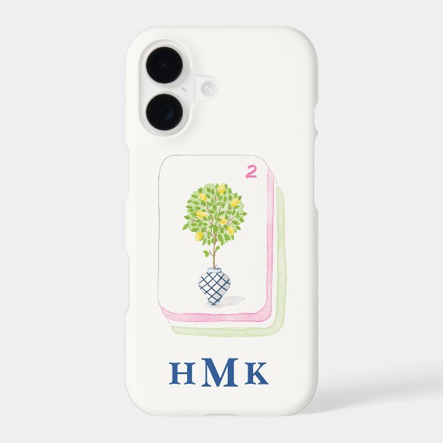 Palm Beach Mahjong Tile | Custom Monogram  (Back)
