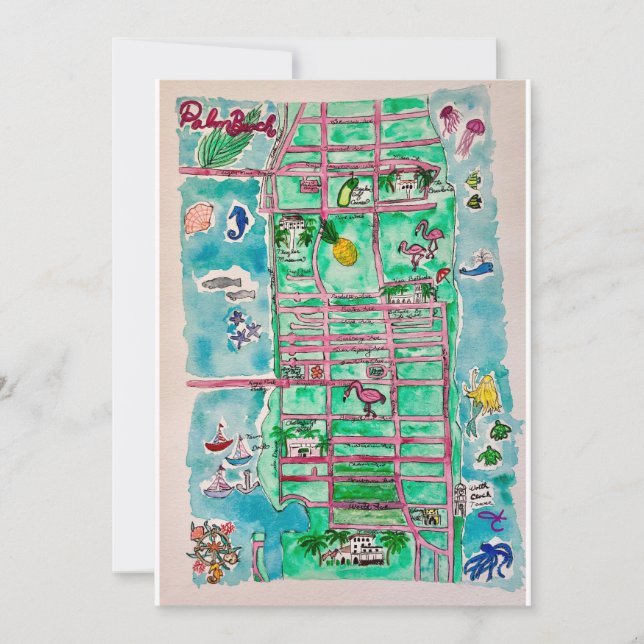 Palm Beach Map Card (Front)