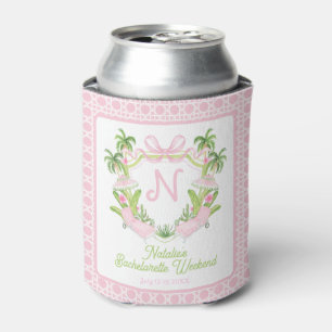Palm Beach Monogram Crest Bachelorette Weekend Can Cooler