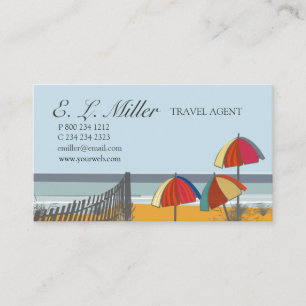 Palm Beach Ocean  Nautical Travel Agent Business Card